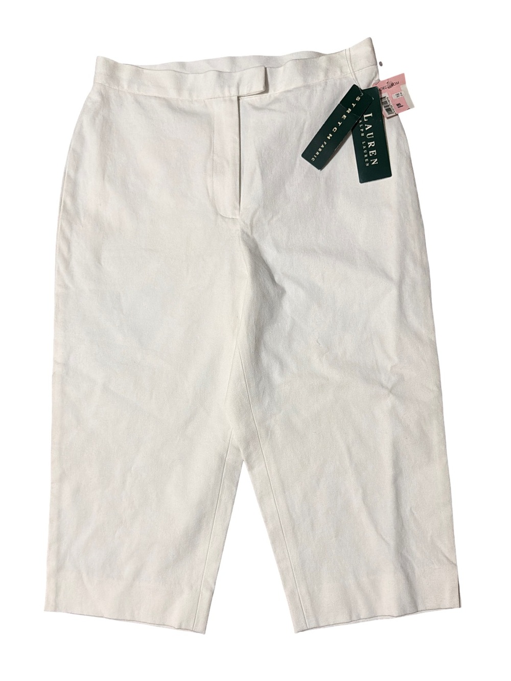 Lauren Ralph Lauren White Cotton Stretch Capris